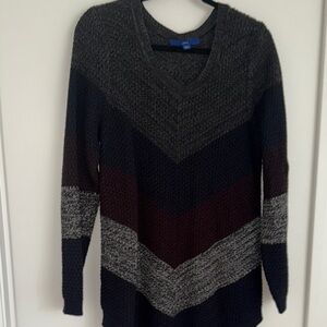 Apt. 9 Women's V-Neck Chevron Sweater - Black, Gray, Brown
